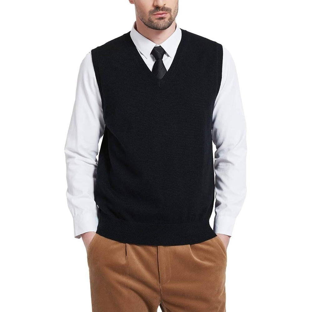 NEW Kallspin Wool Blend Sweater Vest Mens 3XL TALL Relaxed Fit Knitted Pullover